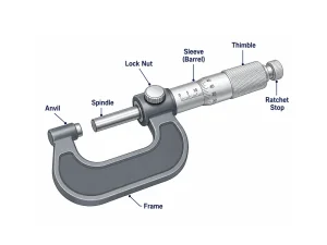 Main Parts of a Micrometer
